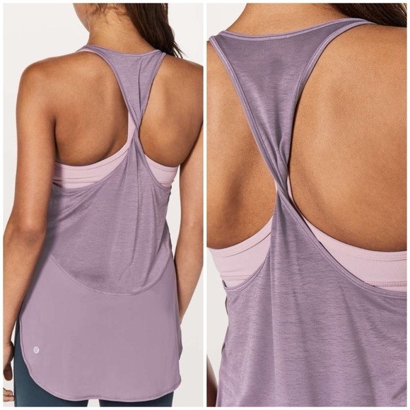 lululemon athletica Tops - Lululemon Twist & Train Tank (FLAWED)- Smoked Mulberry- Size 8